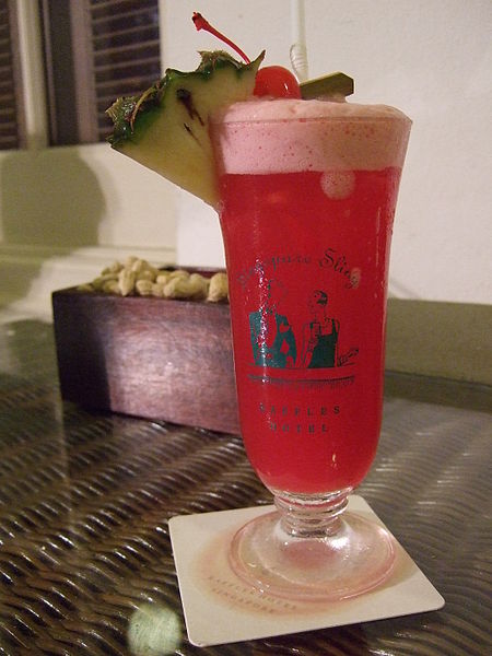 The signature Singapore sling cocktail 