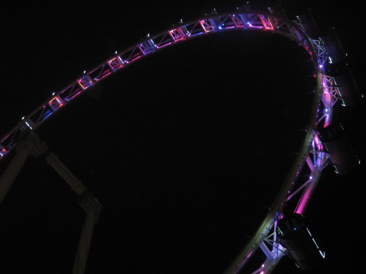 The Singapore Flyer at night