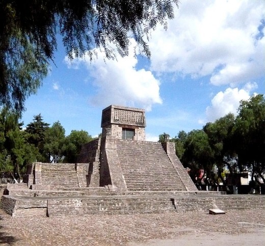 Aztec pyramid ruins as seen today.