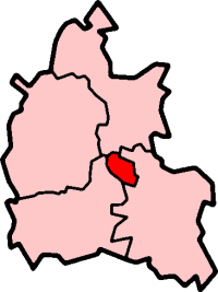 Map location of Oxford, in Oxfordshire. 