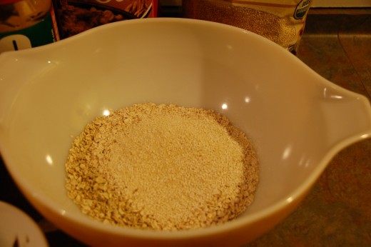 quick oats and ground up quinoa