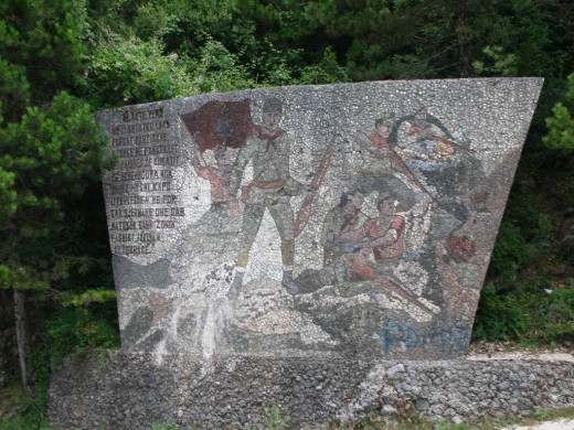 Partizan memorial. Near Dhermi, Albania