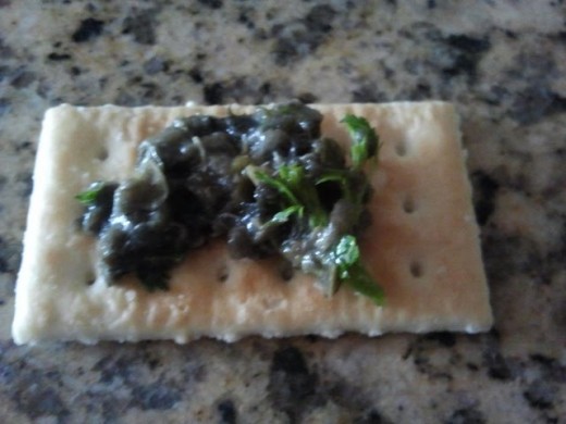 Your tapenade will look much better than this-- my blender broke halfway through making it, and then the fire alarm went off in my apartment and the tapenade was abandoned for a half hour. Photo source: shanna11. 
