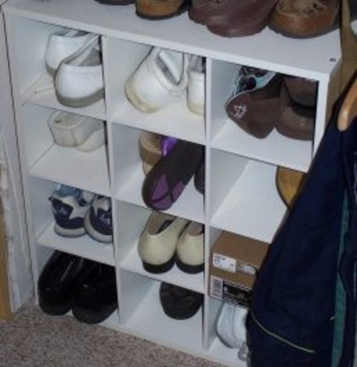 Shelfs for shoes in your closet.