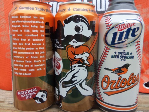 The 2012 National Bohemian beer can commemorating the 20th anniversary of Oriole Park at Camden Yards & the 2012 Miller Lite Baltimore Orioles can.We can only hope this means a new beginning for the Orioles who haven't seen the post season since 1997