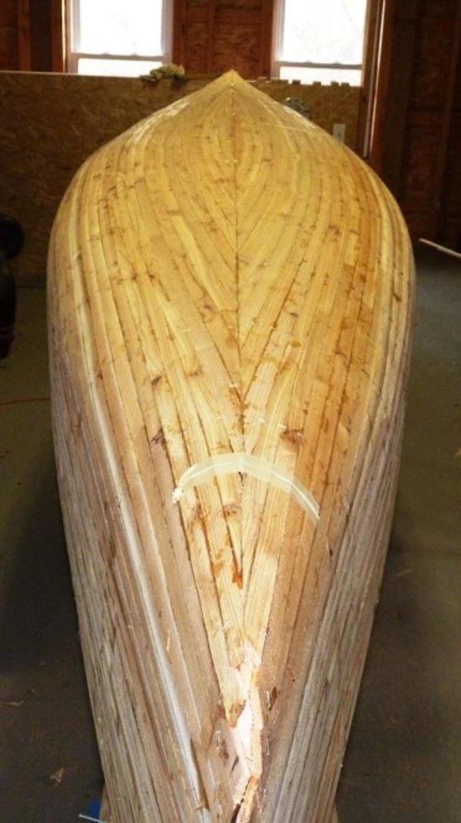Building a Cedar Strip Canoe: Sanding and Fiberglassing ...