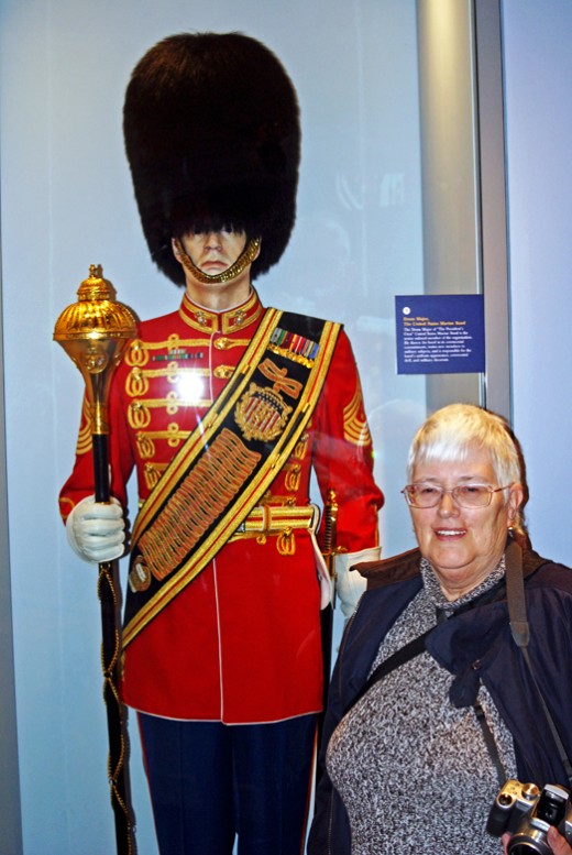 I thought that this was a British Grenadier Guard but he is in fact a Drum Major in the Marine Band 