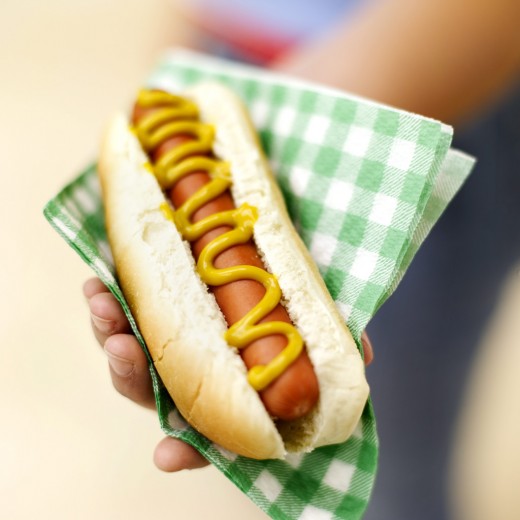 A Hotdog with Mustard