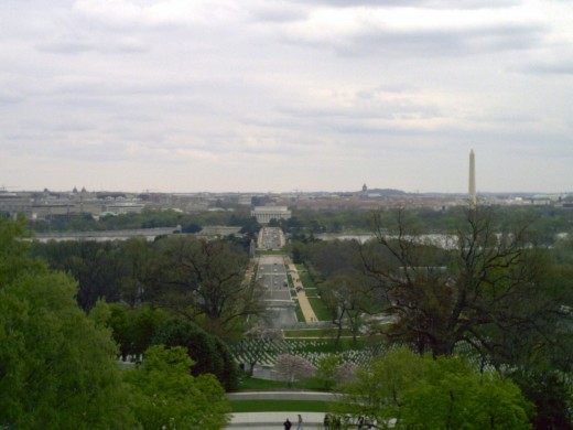 A view of the Washington Monument from Arlington National Cemetery
