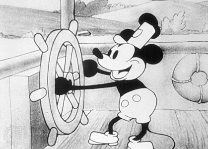 Mickey in Steamboat Willie.