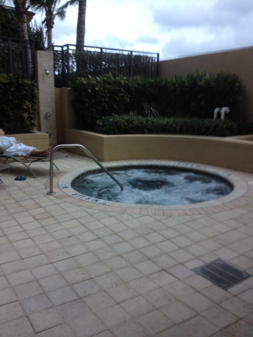After a massage, patrons enjoy a whirlpool or a quick nap outdoors. 