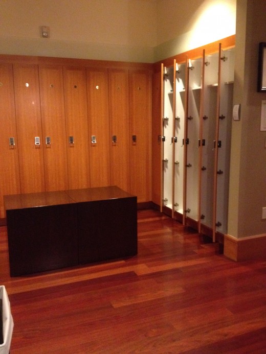 Spa guests are provided lockers in which to hold their valuables and clothing. 