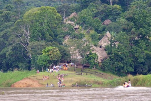 The Embera Indian Village on the Chagres River.