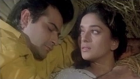 Sanjay Kapoor and Madhuri Dixit in Raja.