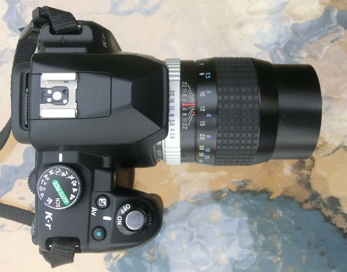 Pentax k-r with a fully manual Hoya HMC Tele-Auto 135mm f2.8