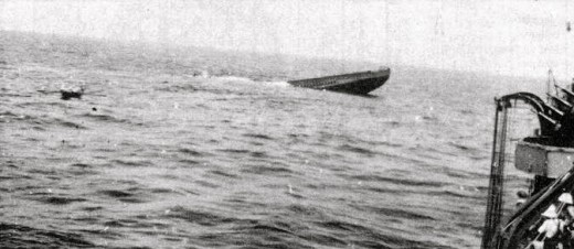 Scutting of French submarine Ajax as seen from HMS Fortune