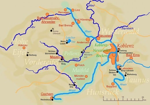 map of the Moselle