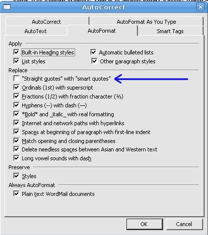 This shows one of the places you need to make a change. In total, there are two places to change in the Auto Correct Options