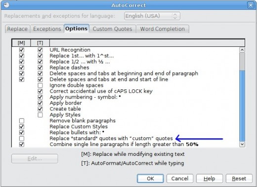 The process for changing OpenOffice is very similar.