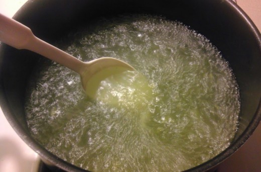 ... and stirring.  Or, used boxed broth.