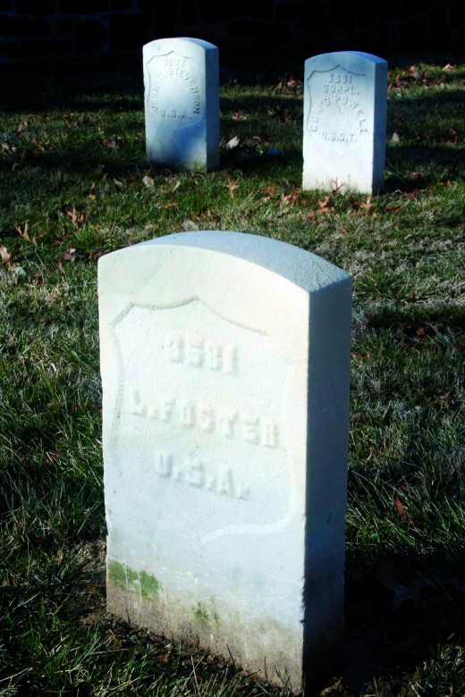 Three of the five Buffalo Soldier graves at Alexandria's military cemetery