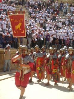 Roman soldiers re-enact the past