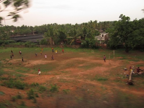 Evening leisure time for Malabar "Lionel Messi". A scene from Nilambur train. 