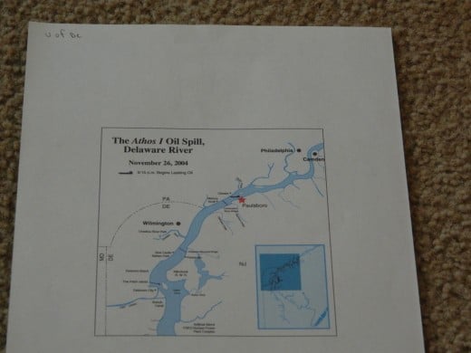 Map of Area Affected by Athos I Oil Spill