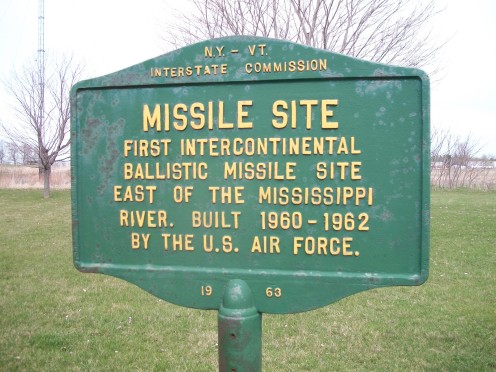 Historical plaque, Alburgh, Vermont, recalling its 1962 intercontinental ballistic missile site