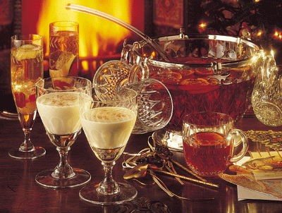 Traditional eggnog, coffeenog, christmas punch