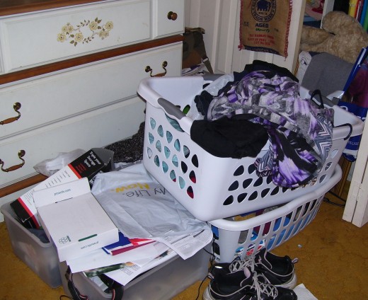 It is a lot easier to find things when they aren't in piles. So put them away already!