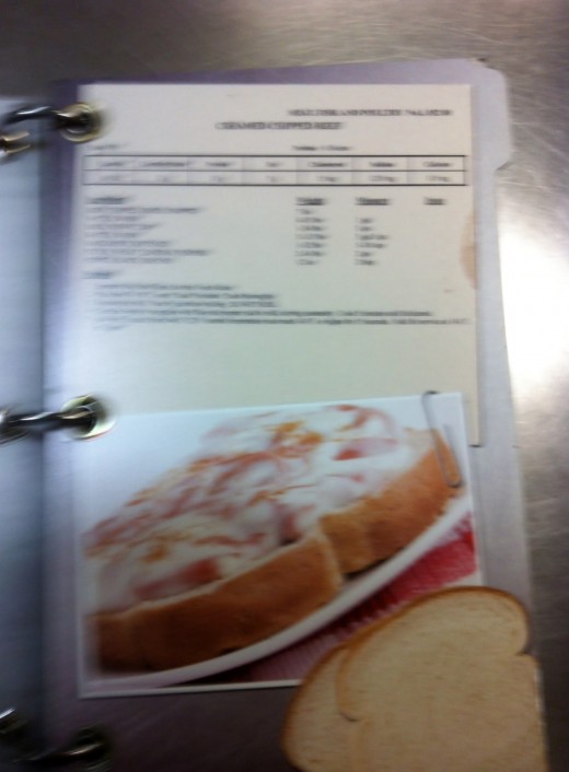 The Navy's version of one of my fav recipes SOS or Chipped Beef on toast - for 100! 