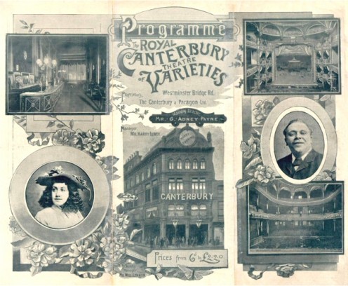 An 1893 program from the Canterbury Music Hall, by then named the Canterbury Theater. 
