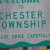 The Welcome sign to the progressive city of Chester Township, located off 95 South pass Philadelphia International Airport..