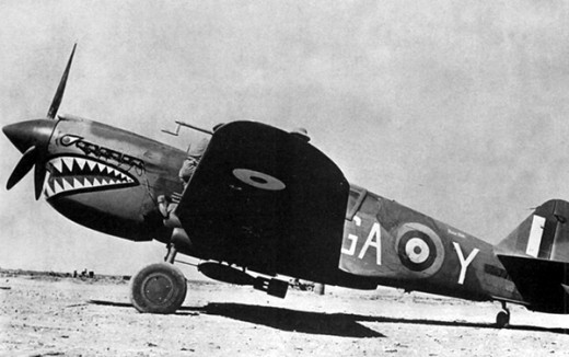 "London Pride," a British Royal Air Force P-40 similar to the one recently found. The sharkmouth nose art, later made famous by the American "Flying Tigers" in Asia, actually originated with British pilots in the Western Desert.