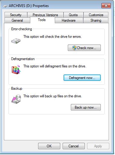 Defragment your Hard Drives
