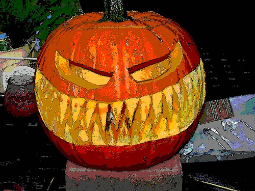 Pumpkin given a watercolor look! You can also make photos look like paintings.