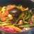 Stir frying the vegetables Stir frying the vegetables