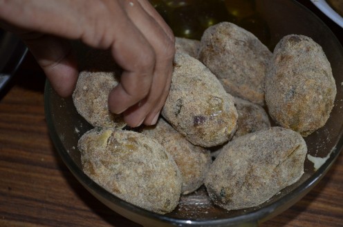 Cutlet is ready to be fried