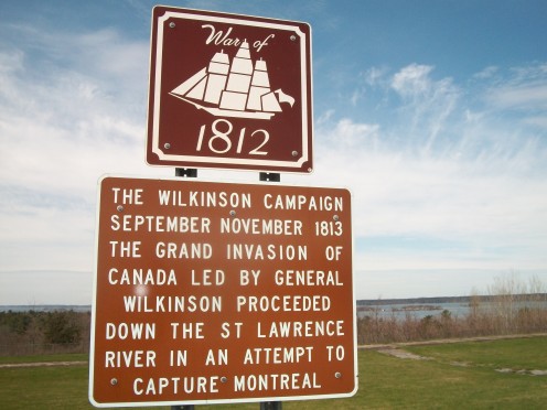 Historical sign re. Wilkinson Campaign, 1813, Chippewa Bay 
