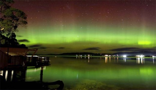 The Northern Lights seen over Australia and Tasmania.