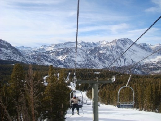 Skiing at June Mountain in Northern California