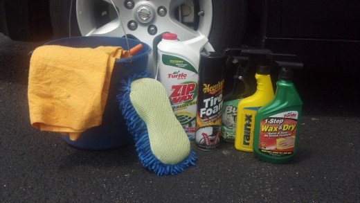 Cleaning supplies for your car.