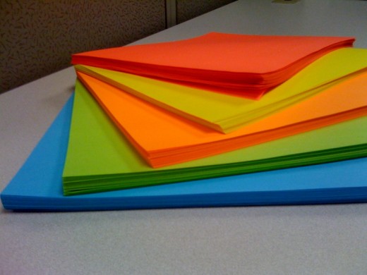 Write a story on colored paper