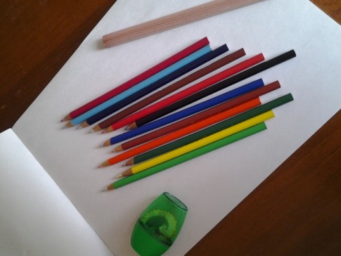Drawing pad and pencils