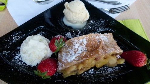 Strudel at the Hotel Sacher in Vienna