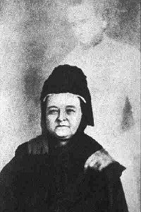 Spirit photograph of Mary Todd Lincoln.