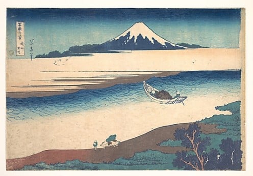 Tama River in Musashi Province (Bushû Tamagawa), from the series Thirty-six Views of Mount Fuji (Fugaku sanjûrokkei)