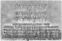 Memorial Plaque , Bendlerblock, Berlin to those killed by their action in the plot to kill Hitler