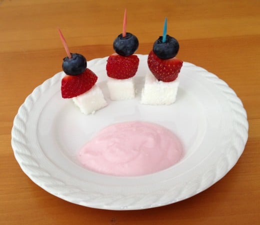 Use toothpicks to make mini fruit kabobs and dip in yogurt